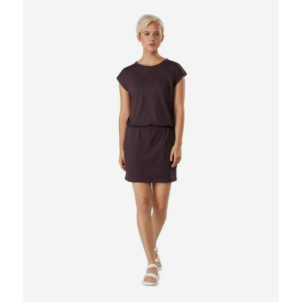 Arcteryx Contenta Dress Womens XL Purple Short Sleeve Elastic Waist Pockets